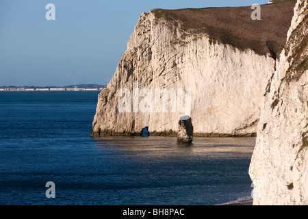 La tête de chauve-souris et le beurre Rock. La côte jurassique. Crique de Lulworth. Le Dorset. L'Angleterre. L'Europe Banque D'Images