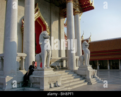 Bangkok, Thaïlande, Temple Wat Benchamabohit, vues extérieures, religion d'âge moyen Banque D'Images