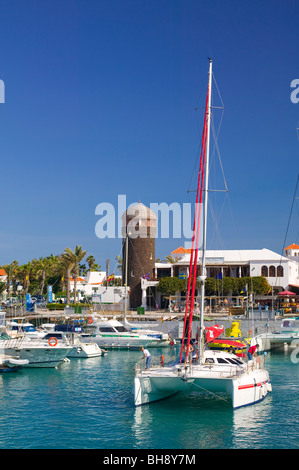 Le port de Caleta de Fuste Playa del Castillo Antigua Fuerteventura Canaries Espagne Banque D'Images