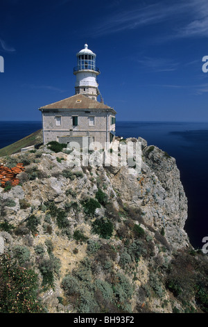 Palagruza, phare de l'île Palagruza, Adria, Croatie Banque D'Images