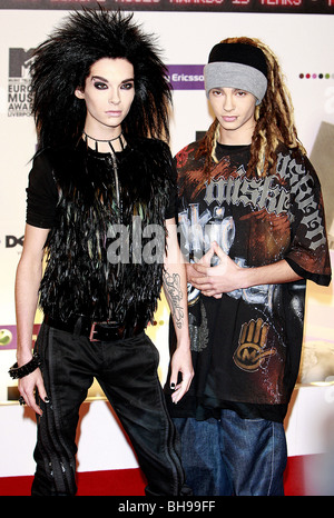 BILL ET TOM KAULITZ TOKIO HOTEL POP Liverpool Echo Arena LIVERPOOL Royaume-uni 06/11/2008 Banque D'Images