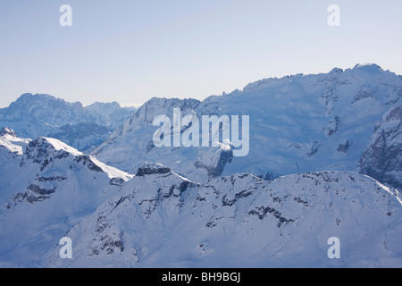 Panorama de montagnes marmolada groupe du Sella, dolomites, Veneto, Italie Banque D'Images