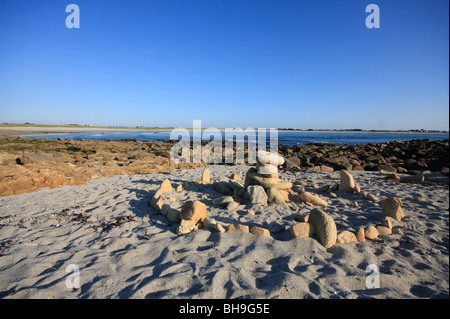 Plage française sur le coût de la Bretagne. Banque D'Images