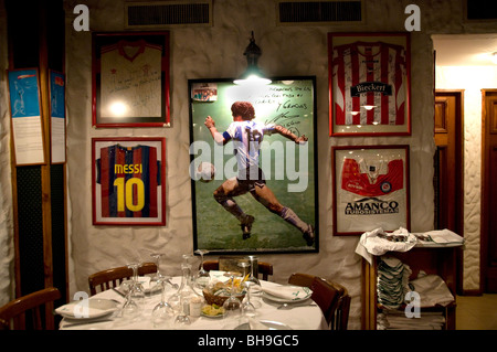 Restaurant la Brigada, Diego Maradonna football, Buenos Aires, ville Argentine Banque D'Images