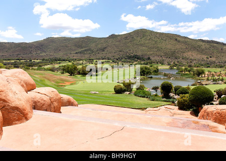 Parcours de Golf de Sun City, province du nord-ouest de Johannesburg, Afrique du Sud , Banque D'Images