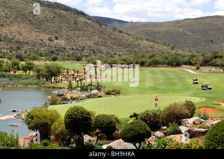 Parcours de Golf de Sun City, province du nord-ouest de Johannesburg, Afrique du Sud , Banque D'Images