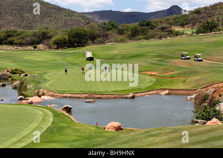 Parcours de Golf de Sun City, province du nord-ouest de Johannesburg, Afrique du Sud , Banque D'Images