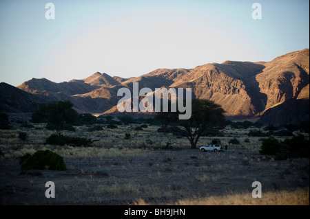 Camping dans l'Hoanib, Namibie Banque D'Images