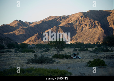Camping dans l'Hoanib, Namibie Banque D'Images
