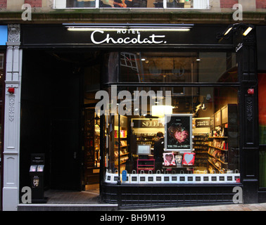 Hotel Chocolat vente à Leeds, Angleterre, Royaume-Uni Banque D'Images