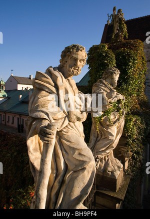 Pologne Cracovie le Baroque Saint Pierre et Saint Paul Apôtres de l'Église statues Banque D'Images