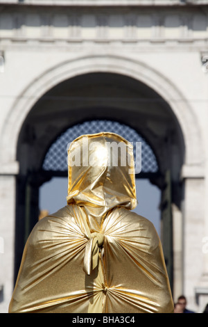 Artiste de rue sur la Piazza del popolo à rome Banque D'Images