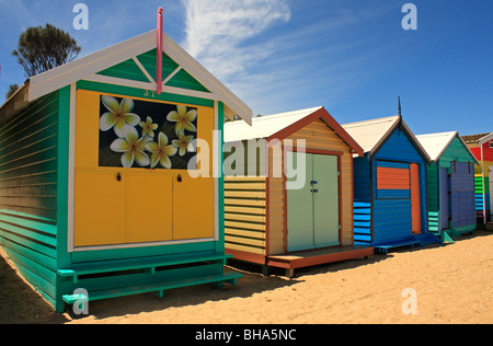 Cabines de plage Brighton Beach Victoria Melbourne Australie Banque D'Images