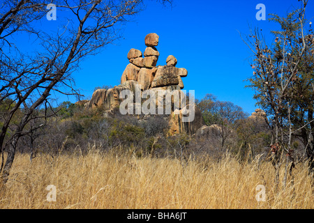 Ciel d'Afrique Zimbabwe Bulawayo Matobo Mountain Rock Banque D'Images