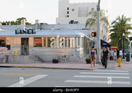 La 11th Street Diner, Floride, Miami Beach South Beach Banque D'Images