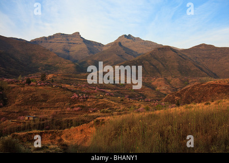 Heure d'or Afrique Lesotho Moteng Mountain Banque D'Images