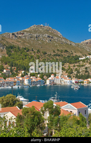 Kastellorizo ville , Vue générale, île de Megisti, Dodécanèse , Banque D'Images