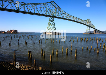 Astoria-Megler Pont et Columbia River, du Astoria, Oregon, USA Banque D'Images