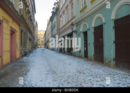 V Kotcich Hiver rue Vieille Ville Prague République Tchèque Europe Banque D'Images