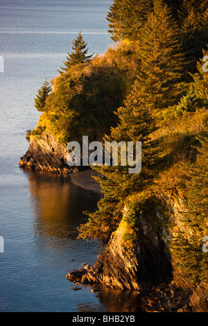 Avis de Chiniak Bay, l'île Kodiak, sud-ouest de l'Alaska, l'automne Banque D'Images