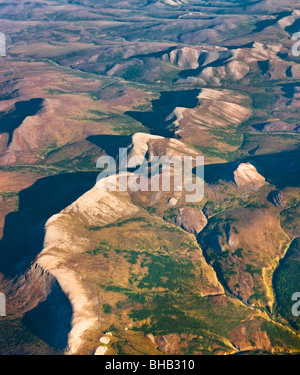 Vue aérienne de l'Kigluaik Montagnes, péninsule de Seward, en Alaska, l'automne automne Banque D'Images