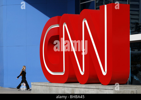 Entrée privée, siège de CNN , Atlanta, Georgia, USA Banque D'Images