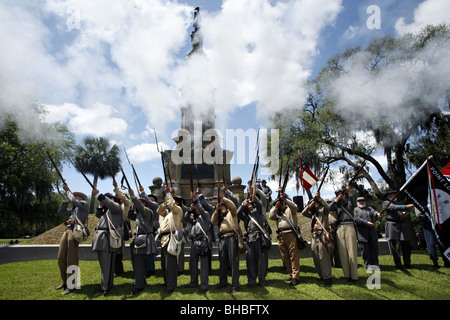 Les soldats confédérés, American Civil War Reenactors, Savannah, Georgia, USA Banque D'Images