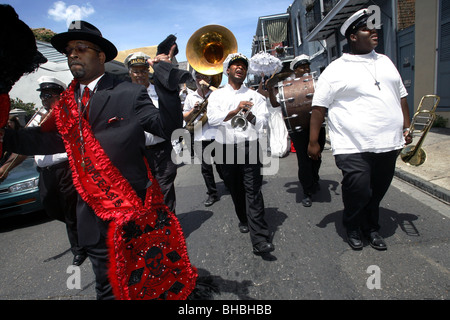 Alger Brass Band, Quartier français, la Nouvelle Orléans, Louisiane, USA Banque D'Images