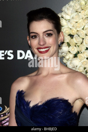 ANNE HATHAWAY VALENTINES DAY WORLD PREMIERE HOLLYWOOD Los Angeles CA USA 08 Février 2010 Banque D'Images