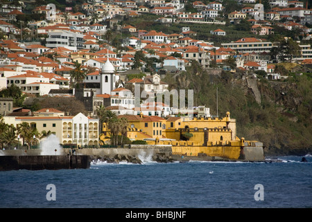 Portugal Madère Funchal Vieille ville & fort Sao Tiago Banque D'Images