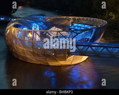 Murinsel, île de la Mur, Graz, Autriche Banque D'Images