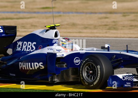 Nico HUELKENBERG (GER) conduisant la Williams FW31 de voiture de course de Formule Un en février 2010 Banque D'Images