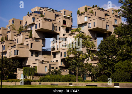 Habitat 67, un immeuble au Québec, Canada. Banque D'Images