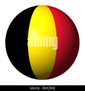 Pavillon belge sphere isolated on white illustration Banque D'Images