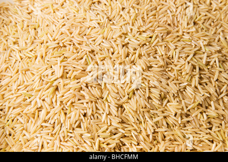Le commerce équitable du riz Basmati brun organique Banque D'Images