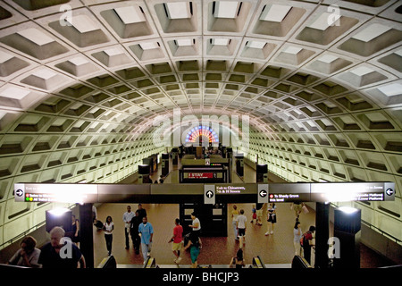 Vue aérienne de l'intérieur de la gare de métro de Washington, D.C. Banque D'Images