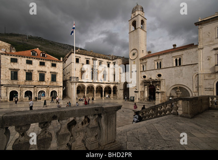 La vieille ville / palais Sponza et Bell Tower, Dubrovnik Banque D'Images