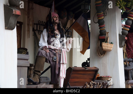 Walt Disney World Orlando Floride FL Johnny depp look-a-like pirates des caraïbes Le Royaume Magique Banque D'Images
