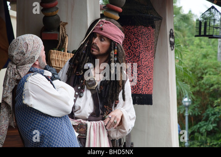 Walt Disney World Orlando Floride FL Johnny depp look-a-like pirates des caraïbes Le Royaume Magique Banque D'Images