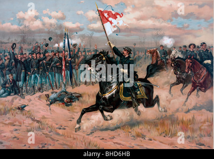 Philip Henry Sheridan fait sa célèbre route de Winchester au cours de la campagne de 1864 Shenandoah dans la guerre civile USA Banque D'Images