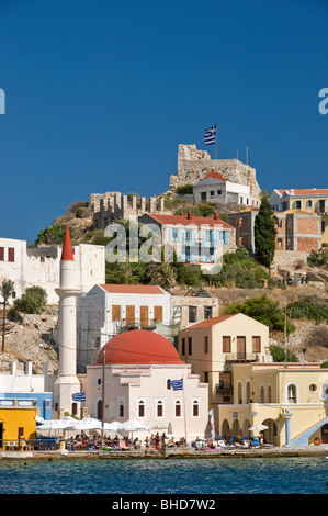 Kastellorizo ville , Vue générale, île de Megisti, Dodécanèse , Banque D'Images