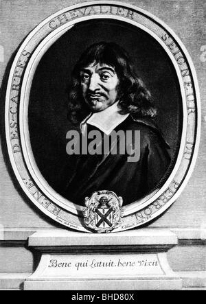 Descartes, René, 31.3.1596 - 11.2.1650, philosophe français, mathématicien, physicien, portrait, Banque D'Images