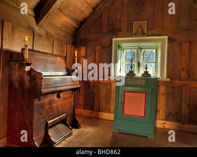 Ancienne ferme à l'église, l'Islande Nupsstadur Banque D'Images