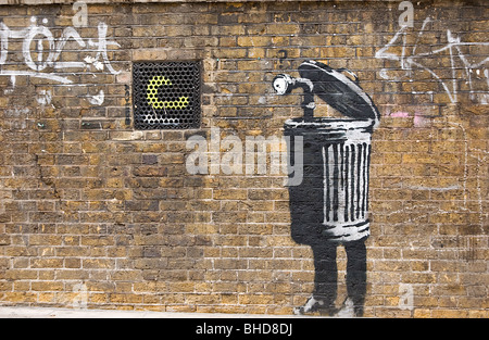 Les pochoirs en Brick Lane, Londres, Angleterre Banque D'Images