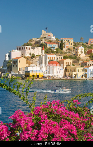 Kastellorizo ville , Vue générale, île de Megisti, Dodécanèse , Grèce Banque D'Images