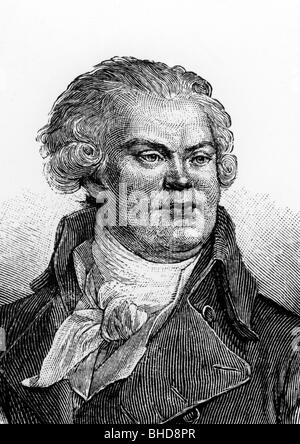 Danton, Georges Jacques, 26.10.1759 - 5.4.1794, Révolutionniste française, portrait, après gravure, Banque D'Images