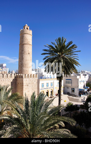 Le Ribat, Sousse, Rue el Aghlaba, gouvernorat de Sousse, Tunisie Banque D'Images