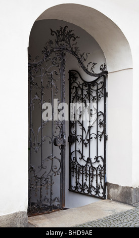 Porte en fer forgé à Passau, Bavière, Allemagne, Europe Banque D'Images