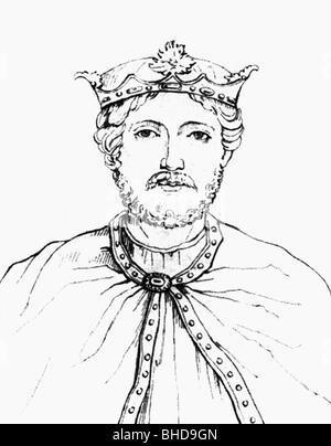 Richard I 'Lionheart', 8.9.1157 - 6.4.1199, roi d'Angleterre 6.6.1189 - 6.4.1199, portrait, dessin, XIXe siècle, Banque D'Images