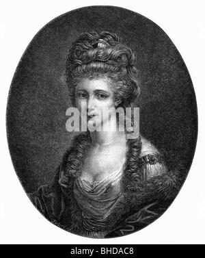 Kauffmann, Angelika, 30.11.1741 - 5.11.1807, peintre suisse, portrait, ovale, gravure sur bois, XIXe siècle, Banque D'Images